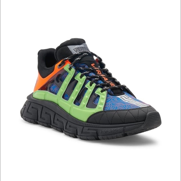 Versace - Trigreca Monogram Sneaker 42 (9) Green Multi - Picture 2 of 13